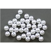 Plastic Pearl White Pearl 6mm - Minimum 8g