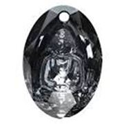 Swarovski Crystal 6871 Buddha Pendant Silver Night 28x19.8mm