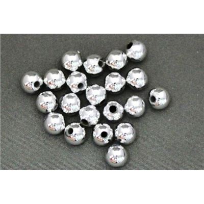 Plastic Pearl Silver Metallic 8mm - Minimum 8g