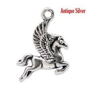 Charm Horse Antique Silver 16x20mm each.