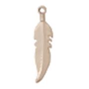Charm Feather Rose Gold 26x7mm ea.