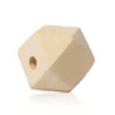 Hinoki Natural Wood Polyhedron Beads Approx 20mm Hole 4.2mm each