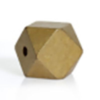 Hinoki Gold Wood Polyhedron Beads Approx 20mm Hole 4.2mm each