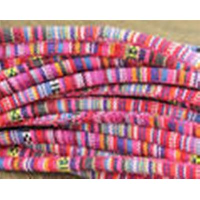 6mm. Cotton Linen Ethnic Cord Multi-Coloured per/m.