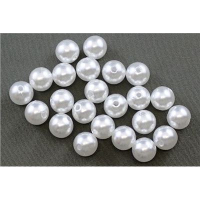 Plastic Pearl White Pearl 8mm - Minimum 8g