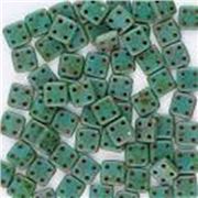 CzechMates  Quadra Tile 6mm Persian Turquoise Picasso ea.