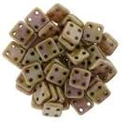 CzechMates  Quadra Tile 6mm Lustre Opaque Gold Smokey Topaz ea.