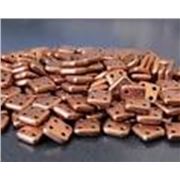 CzechMates  Quadra Tile 6mm Opaque Rose Gold Topaz ea.