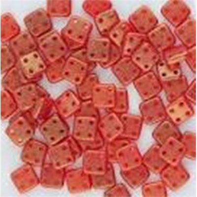CzechMates  Quadra Tile 6mm Sueded Gold Ruby ea.