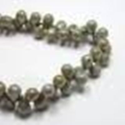 Czech Glass Drops Opaque Lustre Green 6x4mm ea