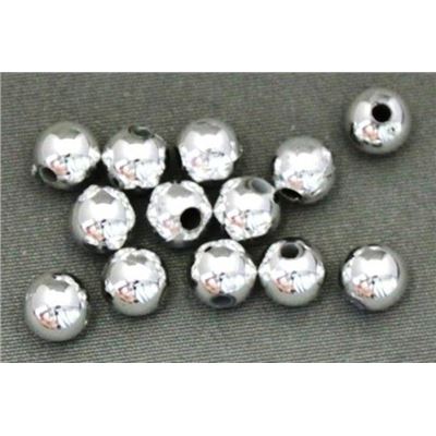 Plastic Pearl Silver Metallic 10mm - Minimum 8g
