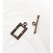 Clasp - Toggle Rectangle Antique Copper 23x12mm ea