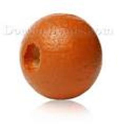 Hinnoki Wooden Round Spacer Beads Orange 8mm ea