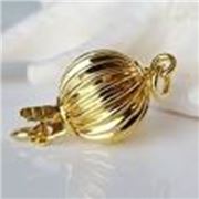 Corrugated Ball Clasp Gold