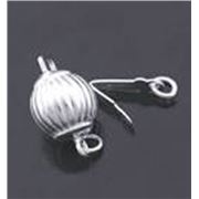 Corrugated Ball Clasp Silver