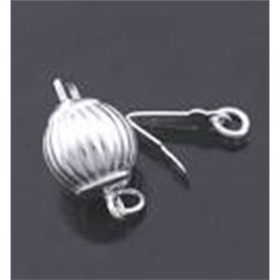 Corrugated Ball Clasp Silver
