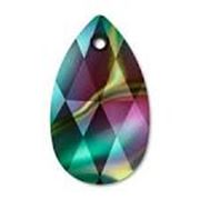 Swarovski Crystal 6106 Pear Shaped Pendant Crystal Rainbow Dark 16mm 