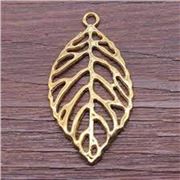 Pendant Filligree Leaf Antique Bronze 47.5x25.5x2.5mm ea.