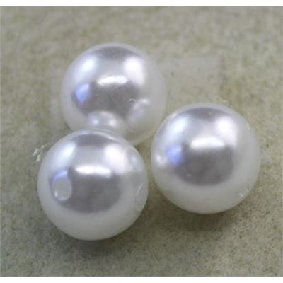 Plastic Pearl White Pearl 14mm - Minimum 8g
