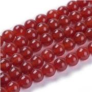 Semi Precious Round Bead Strand Carnelian 8mm ea