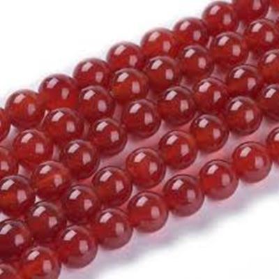 Semi Precious Round Bead Strand Carnelian 8mm ea