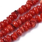 Shell Pearl Nuggets Dyed Firebrick 6x5-7x4mm Per strand. Approx 52 beads.