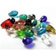 Glass Drops  Mixed Colour 15x10mm ea