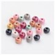 Wooden Round Assorted Pastel 6mm ea