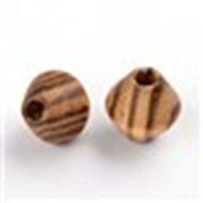 Wooden Bicone Beads Brown Swirl 16x15mm Hole approx 3mm ea