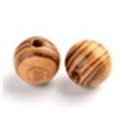 Wooden Burlywood Beads Brown Swirl Round 16mm ea