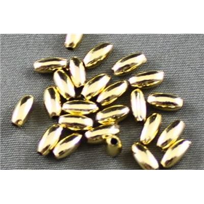 Plastic Pearl Gold Metallic 3x6 Rice - Minimum 8g