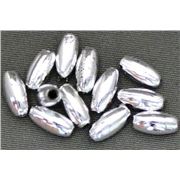 Plastic Pearl Silver Metallic 3x6 Rice - Minimum 8g