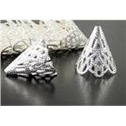 Bead Cap Filigree Cone Silver 17x21mm ea