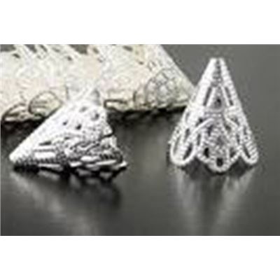 Bead Cap Filigree Cone Silver 17x21mm ea