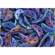 Crescent 3x10mm Jet Iris Blue per gram