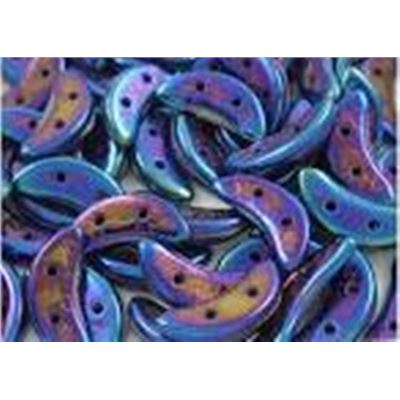 Crescent 3x10mm Jet Iris Blue per gram