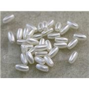 Plastic Pearl Cream Pearl 3x6 Rice - Minimum 8g
