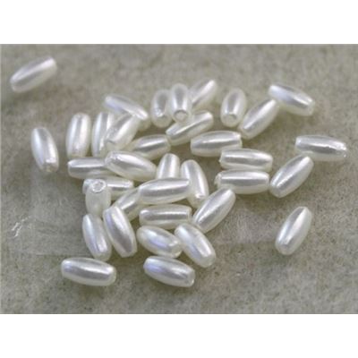 Plastic Pearl Cream Pearl 3x6 Rice - Minimum 8g