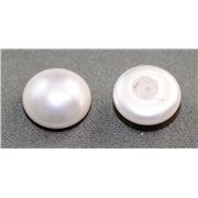 Swarovski Crystal 5817 Half Drilled Button Pearl White 6mm 