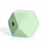 Hinoki Light Green Wood Polyhedron Beads Approx 20mm Hole 4.2mm each