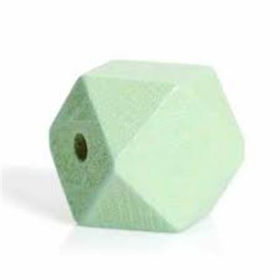 Hinoki Light Green Wood Polyhedron Beads Approx 20mm Hole 4.2mm each