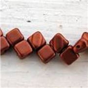 Silky Beads 6mm Crystal Bronze Fire Red ea