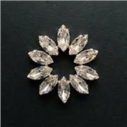 Cup Set Navette 2 hole Crystal 15 x7 mm each