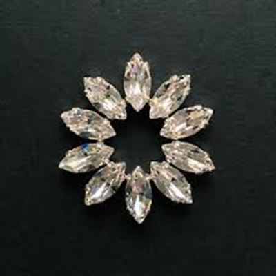 Cup Set Navette 2 hole Crystal 15 x7 mm each
