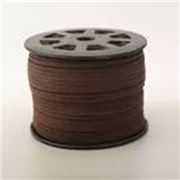Faux Suede Cord Coffee 3mm x 1.5mm per metre