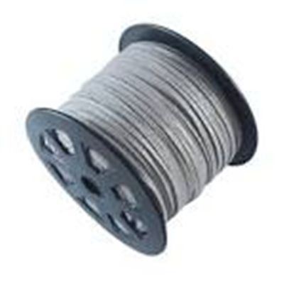 Faux Suede Cord Silver 3mm x 1.5mm per metre