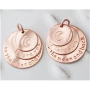 Charm 'I love you to the moon and back' Rose Gold 24mm ea