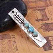 Pendant Arrowhead  Silver/Turquoise 43 x10 mm ea