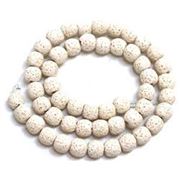 Semi Precious Strand Dyed White Lava Stone Round 8mm (approx 47 beads)ea