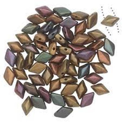 Matubo Gem Duo 8x5mm Two Hole Dark Gold Rainbow 5 gram minimum